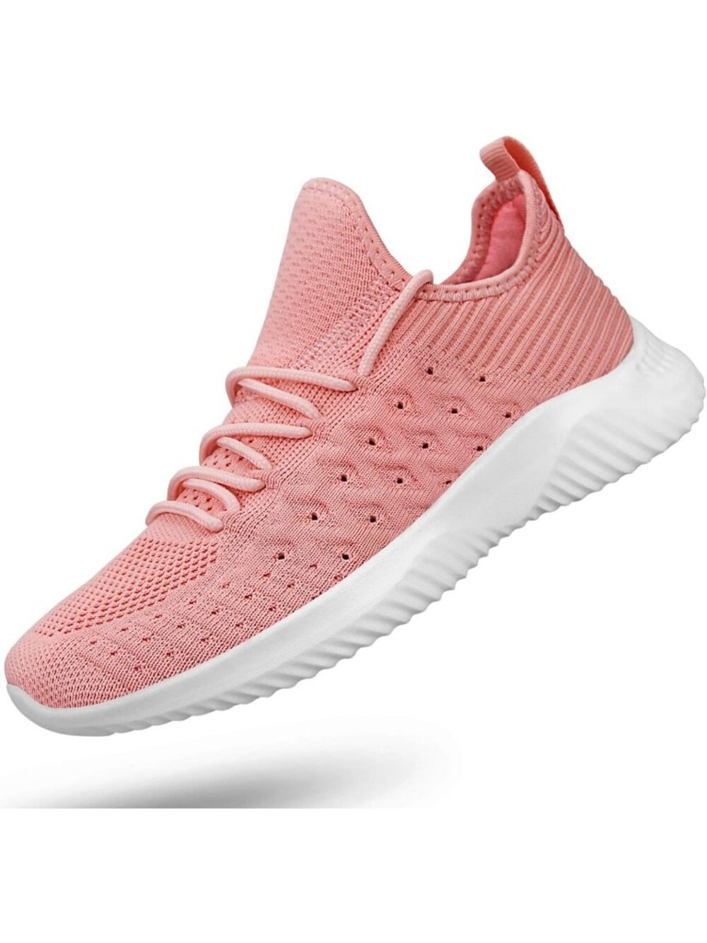 Women's Pink Non Slip Lightweight Breathable Workout Slip On Walking Sneaker